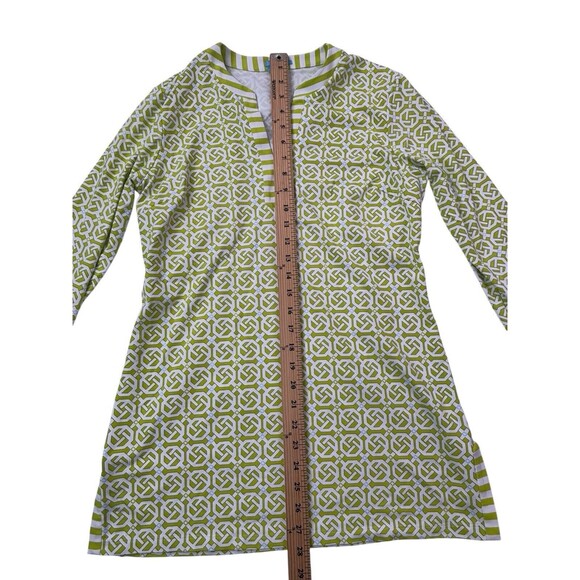 J. McLaughlin Womens Medium Geometrical Print 3/4 Sleeve Stretch Pullover Blouse - Picture 12 of 16